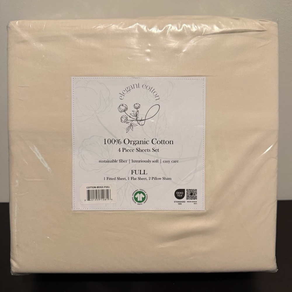 Cream Organic Cotton Sheet Set
